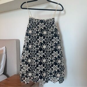 ZARA Floral Lace Overlay Mini Dress- Black and White